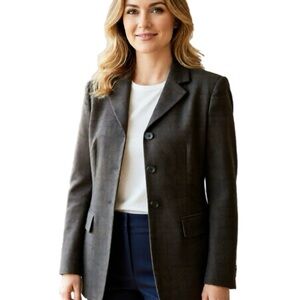 Laurel Brown Patterned Blazer. International luxury brand.